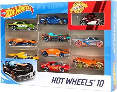 Hot Wheels Set of 10 1:64 Scale Toy Trucks and Cars for Kids and Collectors, Styles May Vary